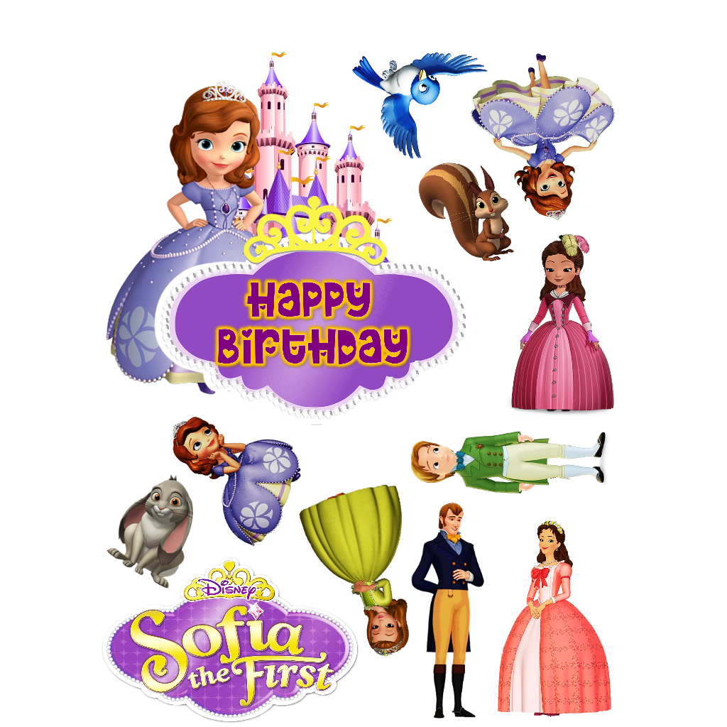 Happy Birthday Topper Cake SOFIA THE FIRST (CUSTOM NAME) | Shopee ...