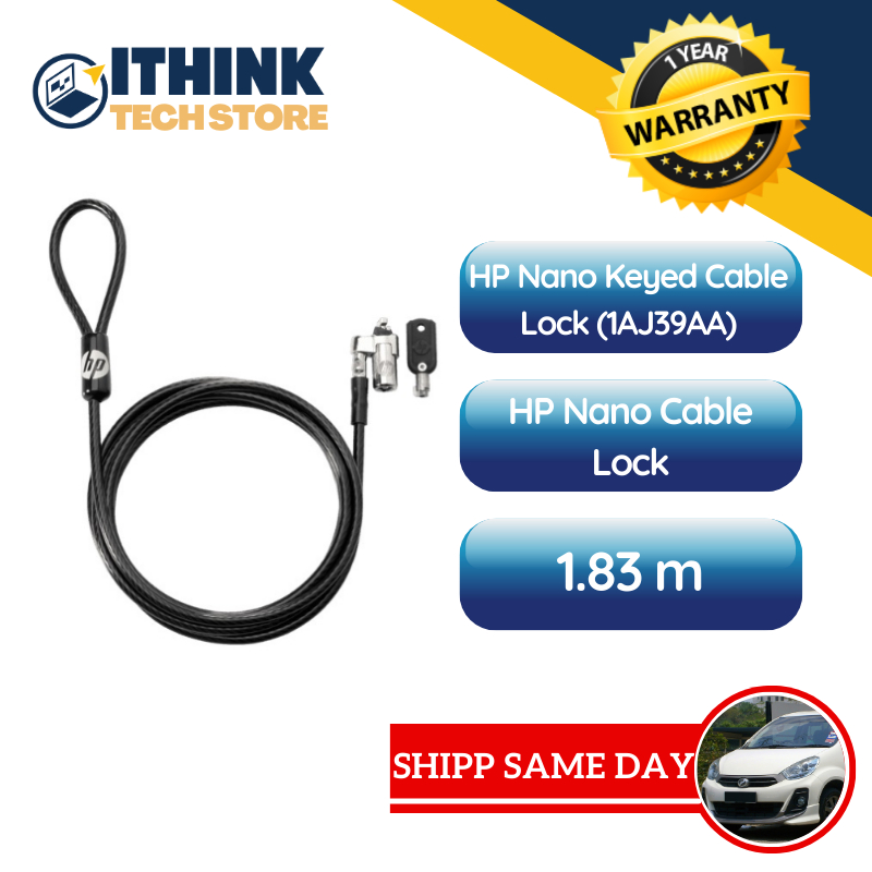 HP Nano Keyed Cable Lock (1AJ39AA) Shopee Philippines