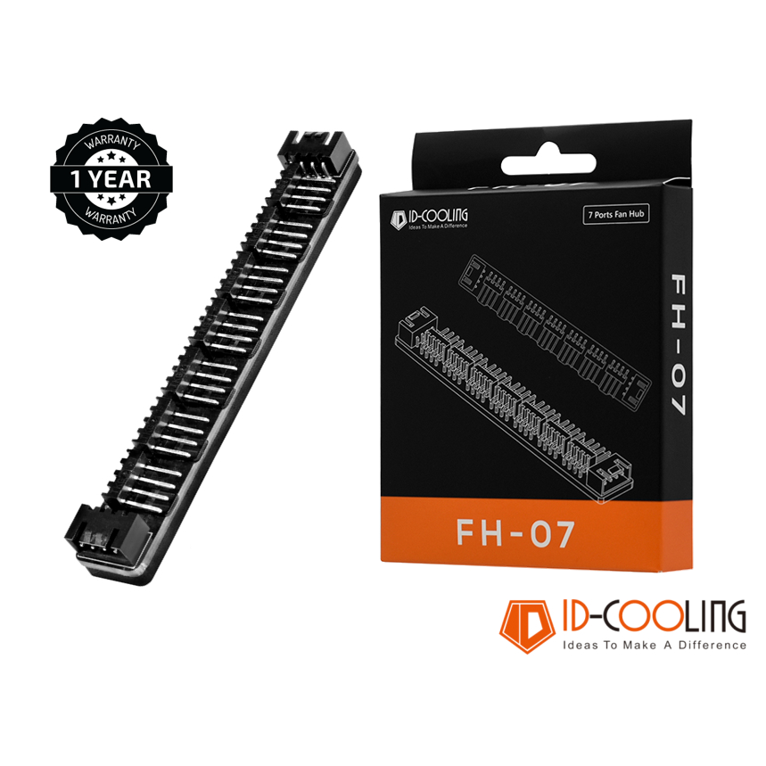 ID-Cooling FH-07 Fan Hub with PWM / SATA Power (7 Port Fan Hub, 4 Pin ...