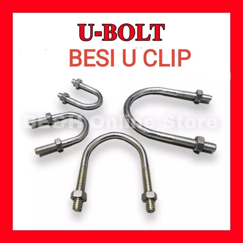 UBolt Nut UBolt U Clip Clamp Bracket Screw U BOLT C/W 2 HEX NUTS