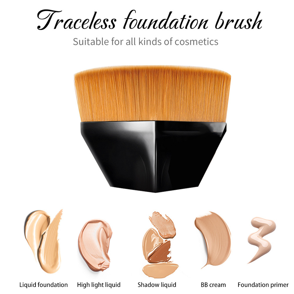 Foundation Makeup Brush Flat Top Kabuki Hexagon Face Blush Liquid