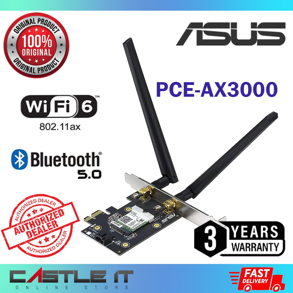 Asus Pce Ax3000 Dual Band Bluetooth 5 0 Wifi 6 Pci E Wireless Adapter Ax3000 Bulk With 2