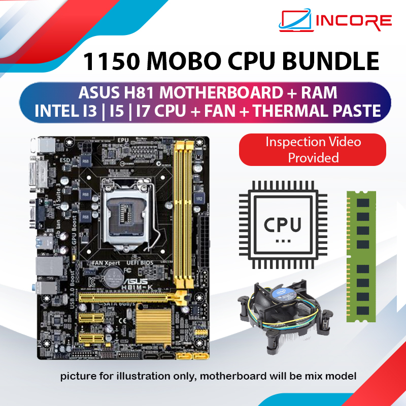 Bundle Intel Core I74790 / I54460 + Asus/GIGA H81 Motherboard