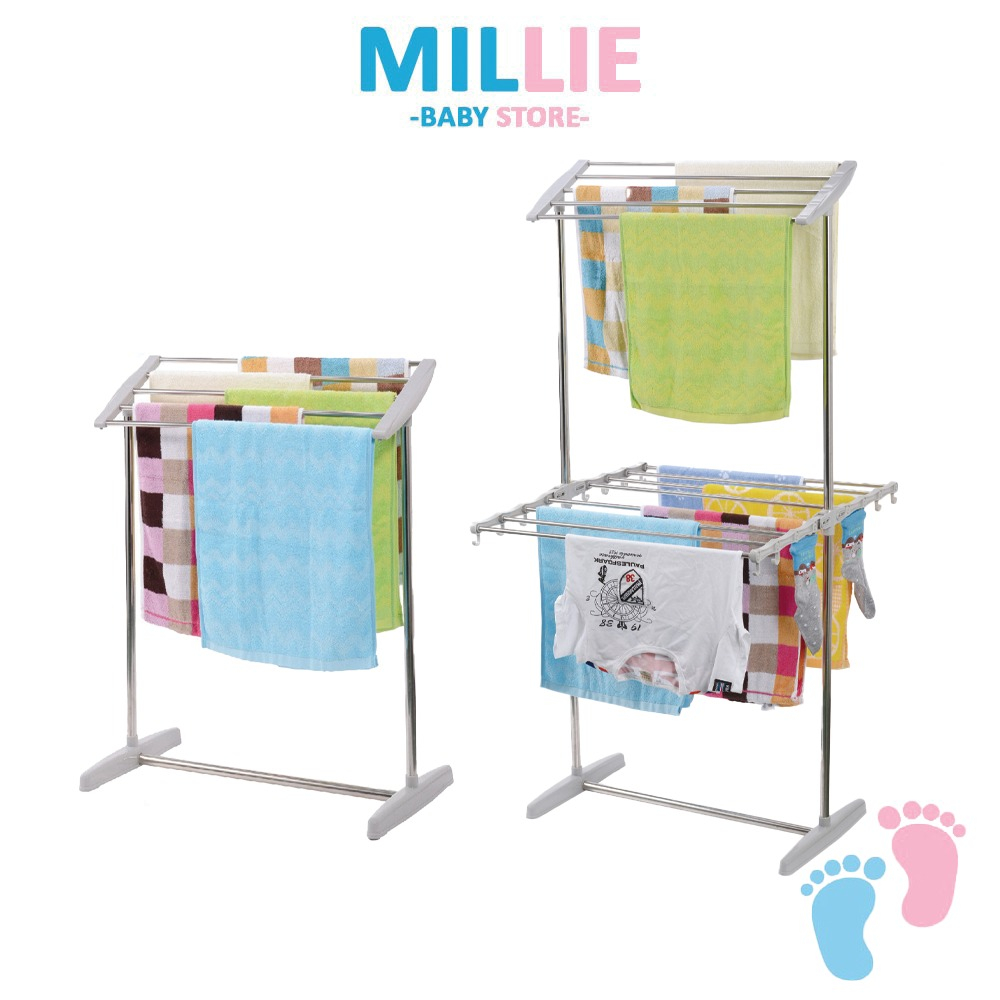 MILLIE Baby Functional Towel Rack Inclined Bath Towel Drying Rack Floor ...