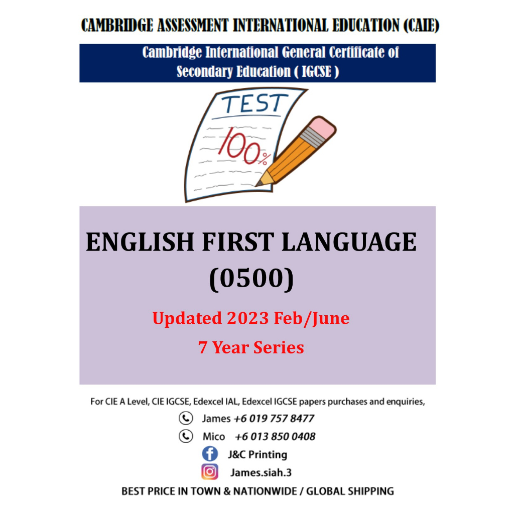 Cambridge Igcse Past Year Papers English First Language 0500 Paper 1,2 ...