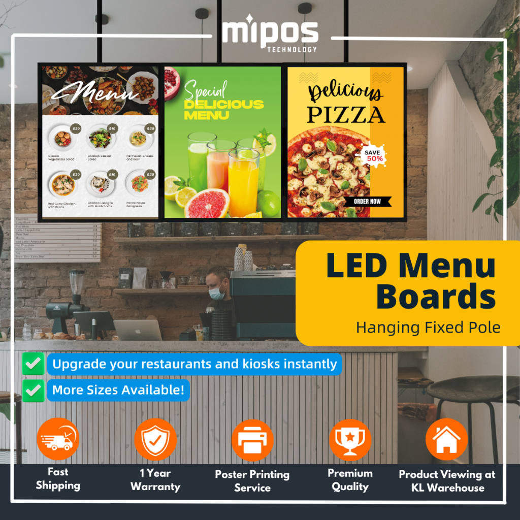 Hanging LED Menu Board Fixed Pole LED Light Menu Display Board LED