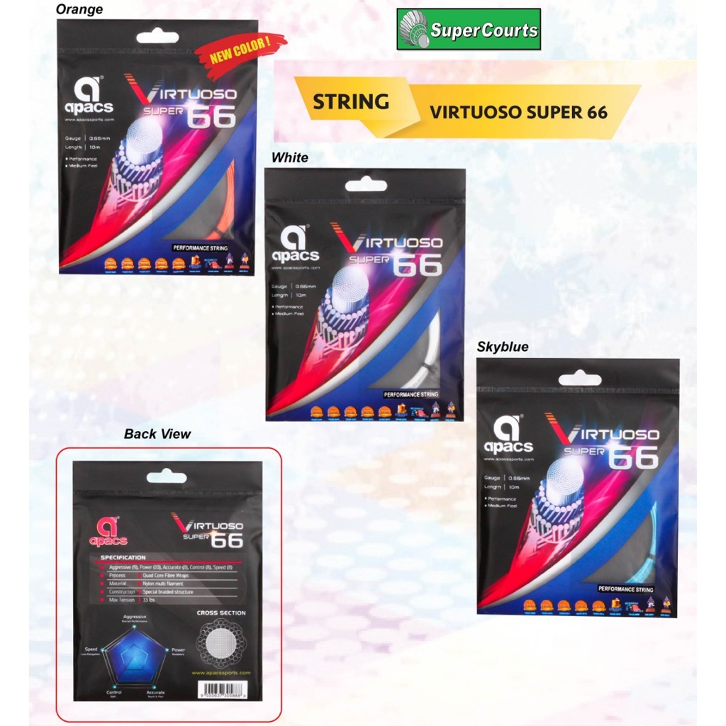 Apacs VIRTUOSO SUPER 66 Badminton String (1pcs) | Shopee Philippines