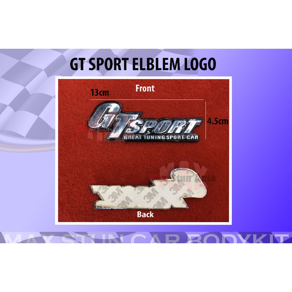 GT SPORT ELBLEM LOGO 3D GTSPORT Great Tuning Sport Car Trunk Rear