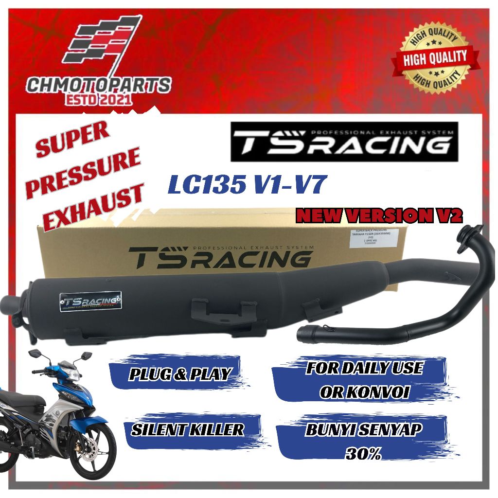 TS Racing Exhaust Super Back Pressure LC135 V1-V7 | Shopee Philippines