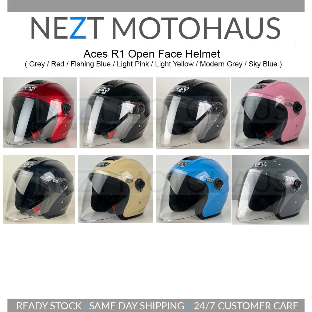 ACES R1 OPEN FACE HELMET SIRIM APPROVED | Shopee Philippines