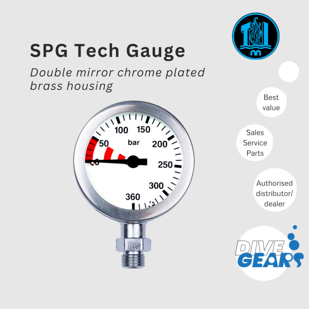 Ti SPG Tech Gauge with Ti Swivel Double mirror chrome plated brass