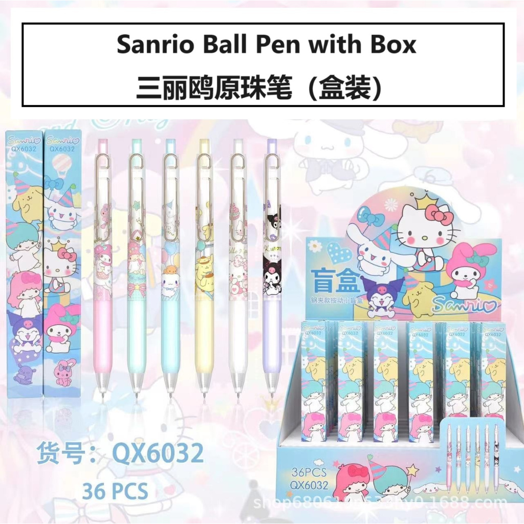 Sanrio Ball Pen Kuromi Melody Cinnamoroll Pompompurin Hello Kitty Twin ...