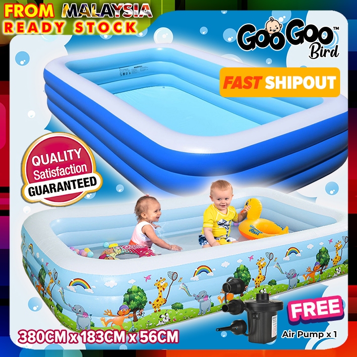 SL GOOGOO BIRD 380CM Square Inflatable Family Swimming Pool Kids Pool ...