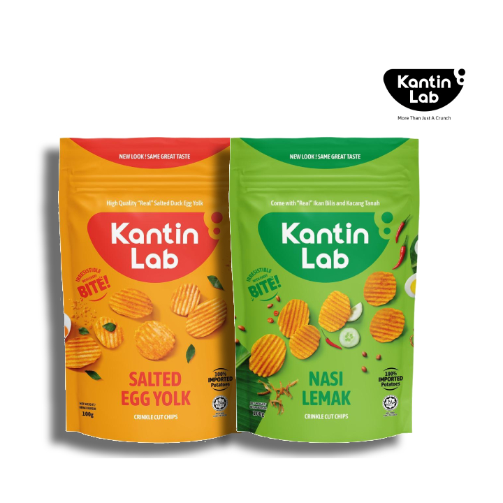 Kantin Lab Salted Egg Yolk Crinkle Cut Chips / Nasi Lemak Flavoured