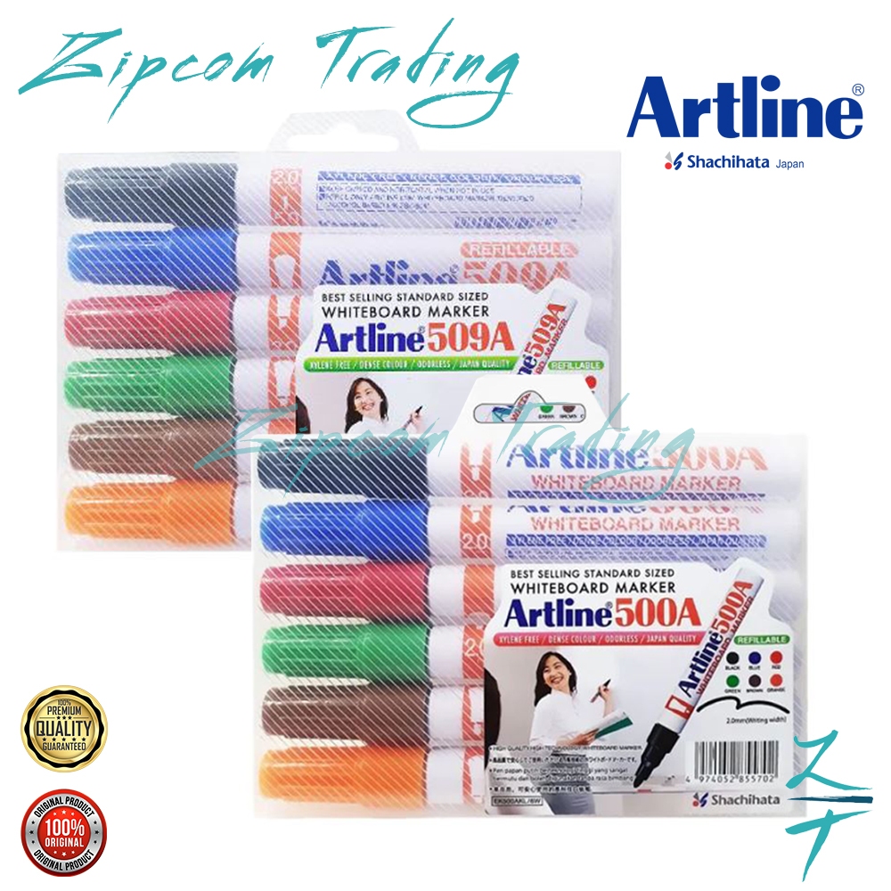 Artline 500A / 509A Whiteboard Marker 6 Colour Pack | Shopee Philippines