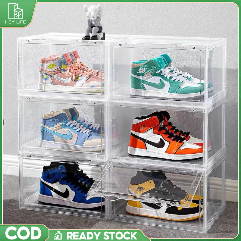 Shoe Box Transparent Foldable Shoe Rack Shoe Storage Boxes Free DIY ...