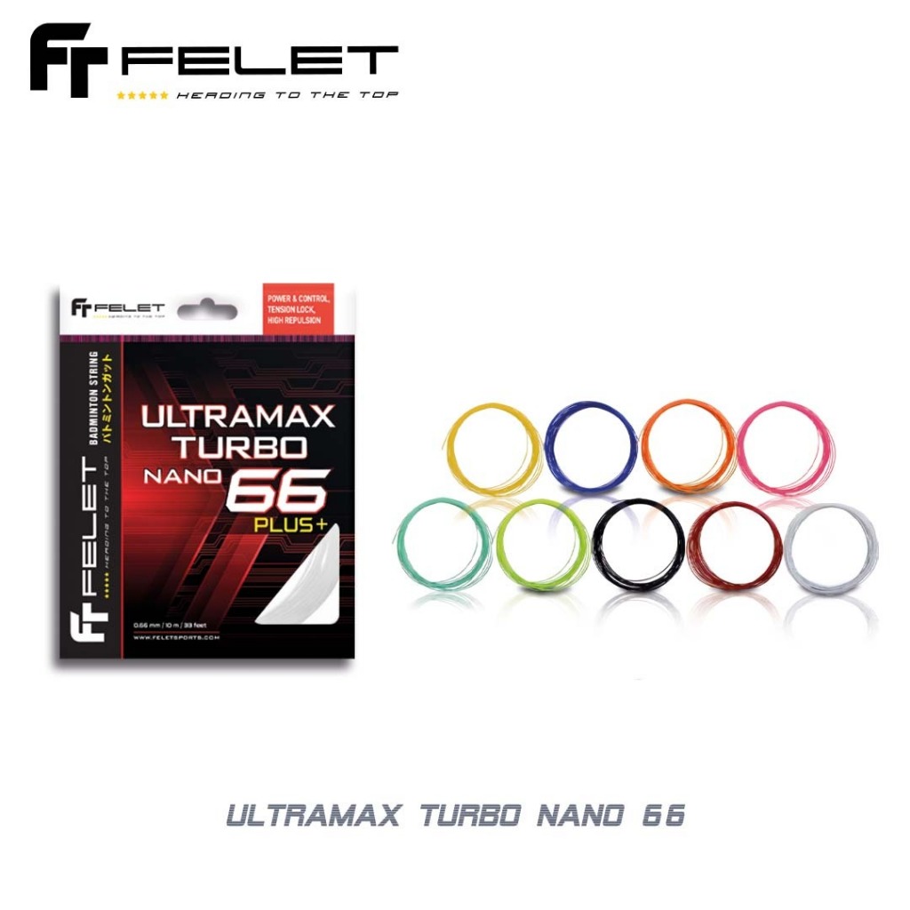 Fleet Felet Ultramax Turbo Nano 66 Performance Badminton Racket String ...