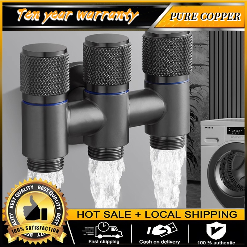 1-in 3-out Angle Valve Three-way Water Heater Toilet Multi-function ...