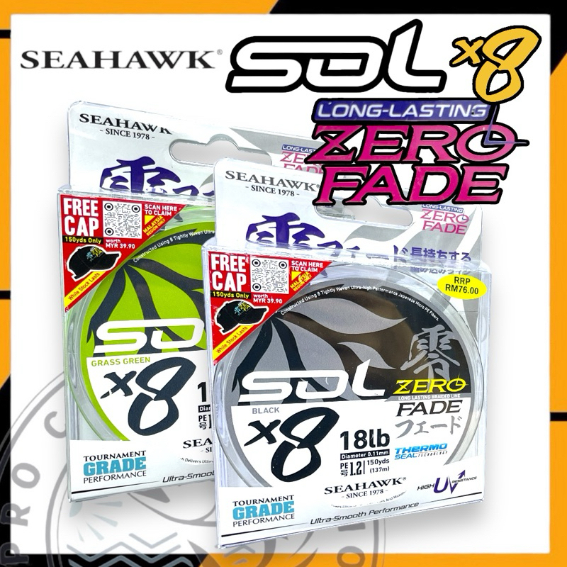 2024 SEAHAWK SOL ZERO FATE X8 BRAIDED LINE 150 YARDS TALI BENANG FISHING LINE | Shopee Philippines