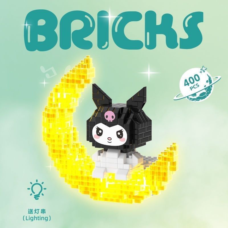 Moon Cartoon DIY Bricks Building Blocks Cute Design with Light | Shopee ...