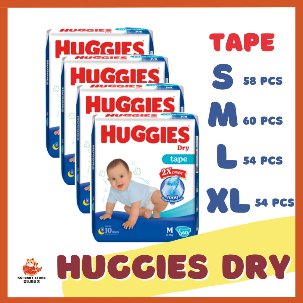 Huggies Dry Tape Baby Diapers S/M/L/XL Baby Diapers Attached To Huggies Dry Shopee Philippines