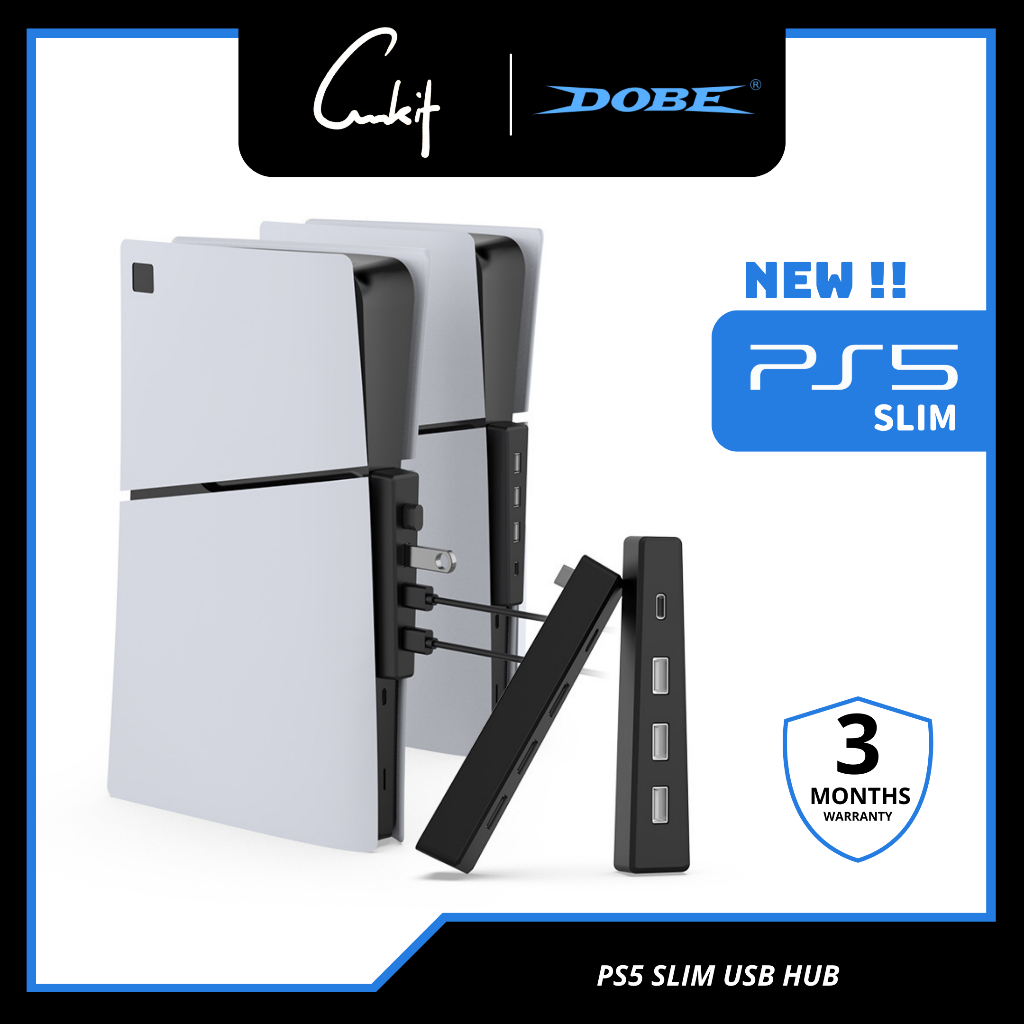 DOBE PS5 SLIM USB HUB With Type C & USB input Extension Hub PS5 SLIM Digital PS5 2024 Shopee