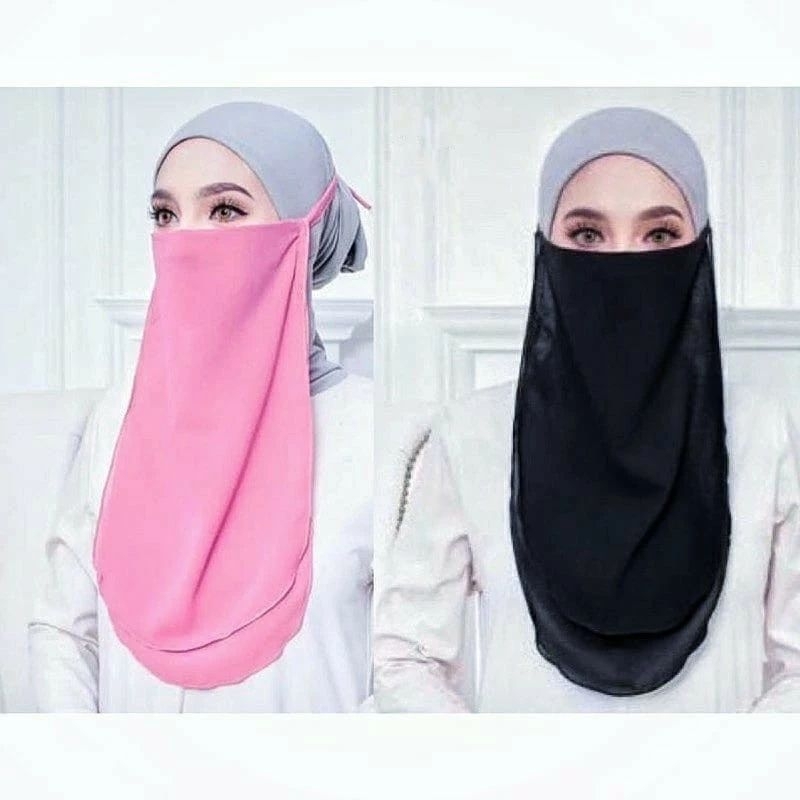Purdah Niqab Muslimah Chifgon 2 Layer | Shopee Philippines