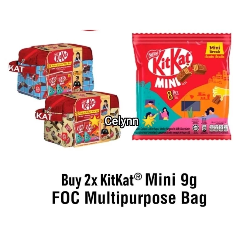 Limited Edition NESTLE KITKAT Travel Bag Pouch Multipurpose Duffle Bag for collections 2023 & 2024