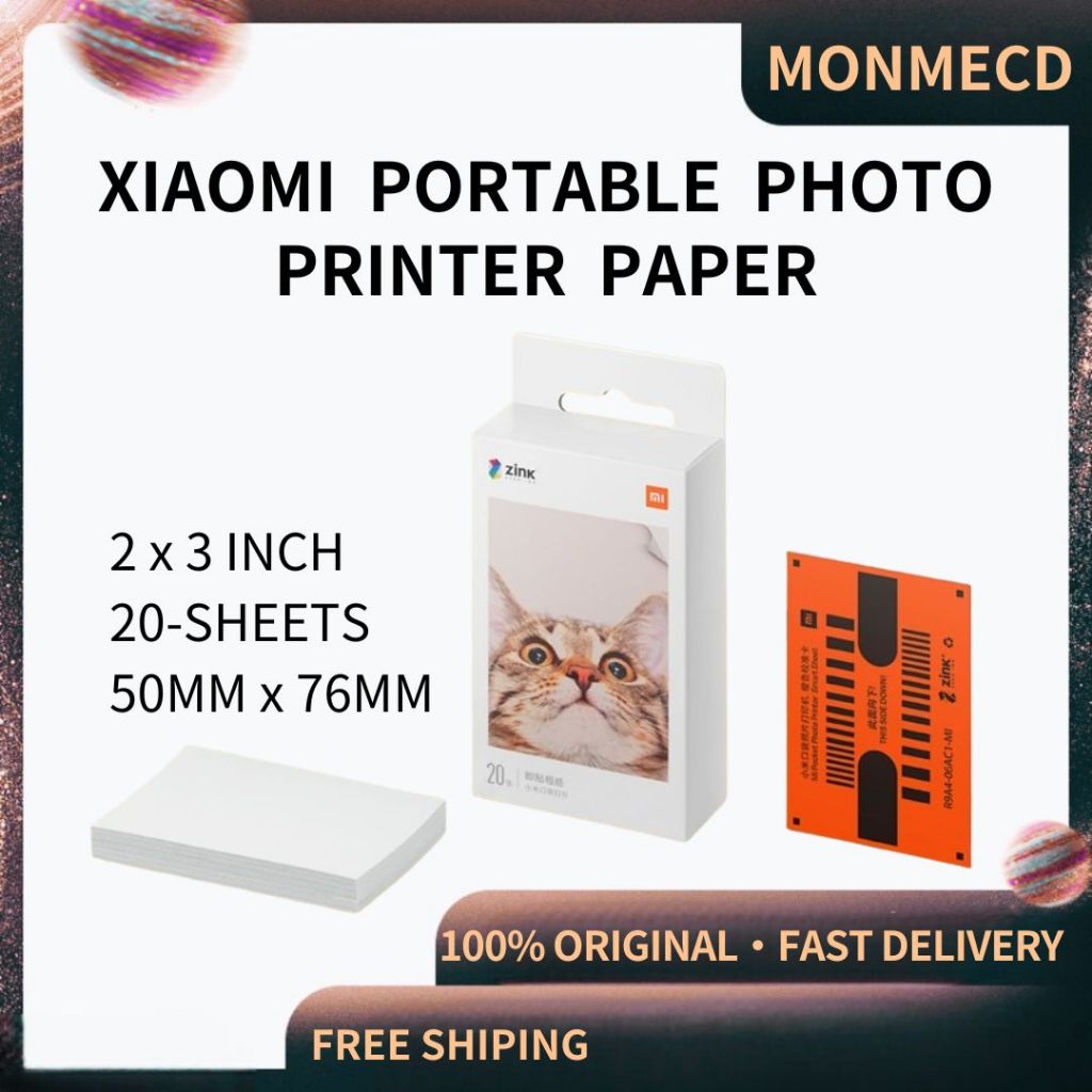 Xiaomi Mi Portable Photo Printer Paper (2×3-inch 20-sheets) | Shopee ...