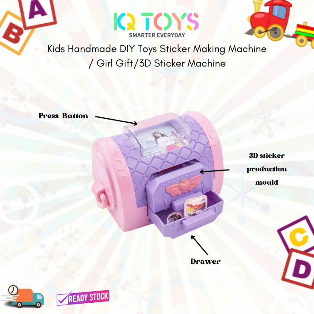 [IQ TOYS] Kids Handmade DIY Toys Sticker Making Machine/ Girl 3D ...