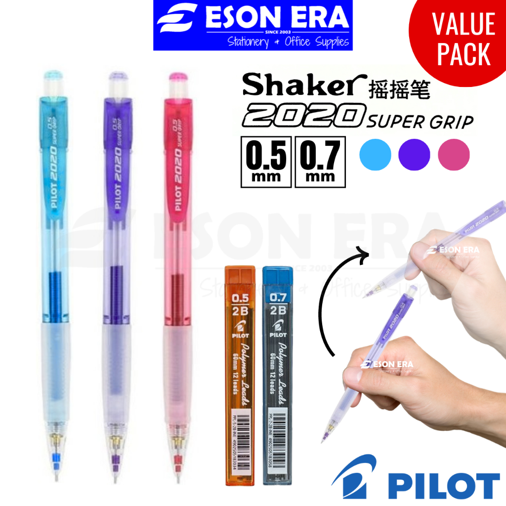 Pilot Shaker 2020 Mechanical Pencil+Lead 0.5mm / 0.7mm Value Pack ...