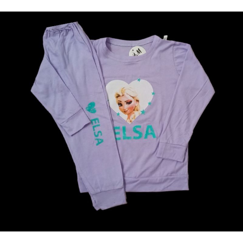 Frozen Elsa Long Sleeve Pajamas Girls' Sleepwear | Shopee Philippines