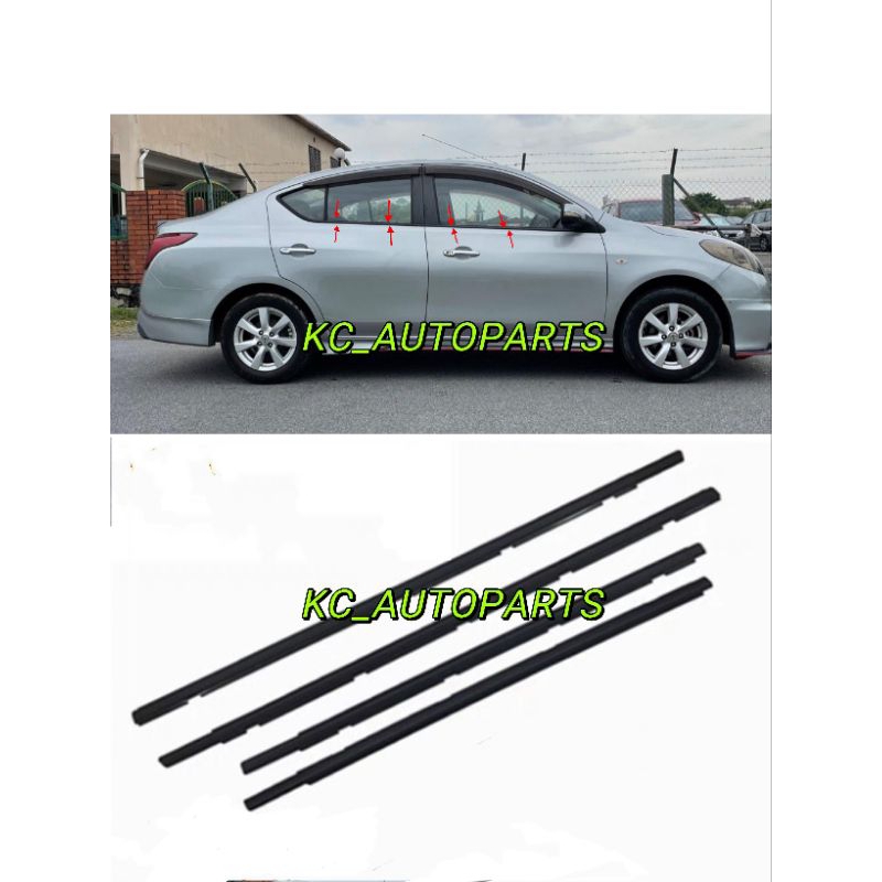 NISSAN ALMERA 2012-2020 MOULDING DOOR GLASS OUTER GETAH LUAR CERMIN ...