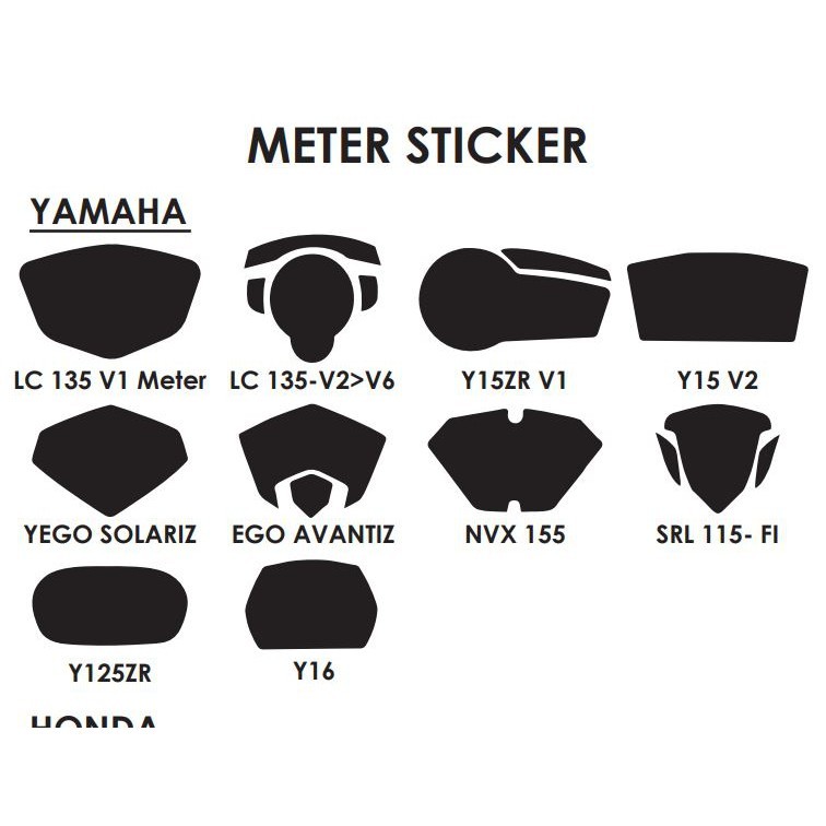 METER sticker TINTED MOTOR y15 v2 / vario 150 160 / adv160 / lcv8 y16 ...