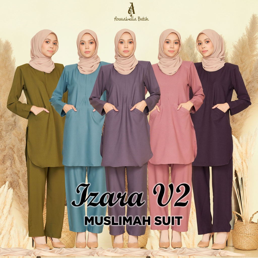 IZARA V2 MUSLIMAH SUIT V2 POCKET SET WARDA NURSING FRIENDLY SUIT BY ...