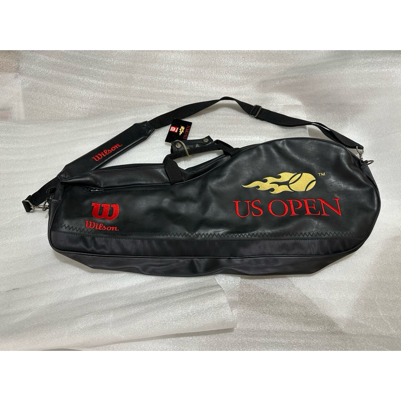 WILSON Open Wilson Leather Fully Embroidered US Open Tennis Bag Racket  Travel Bag