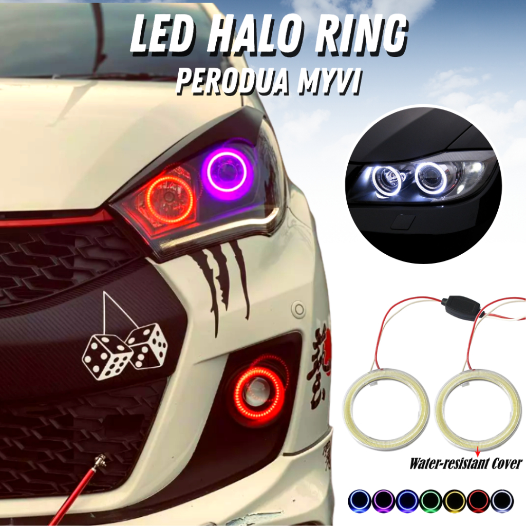 PERODUA MYVI 1pc LED Halo Ring Angel Eye Headlight Signal Light Daytime