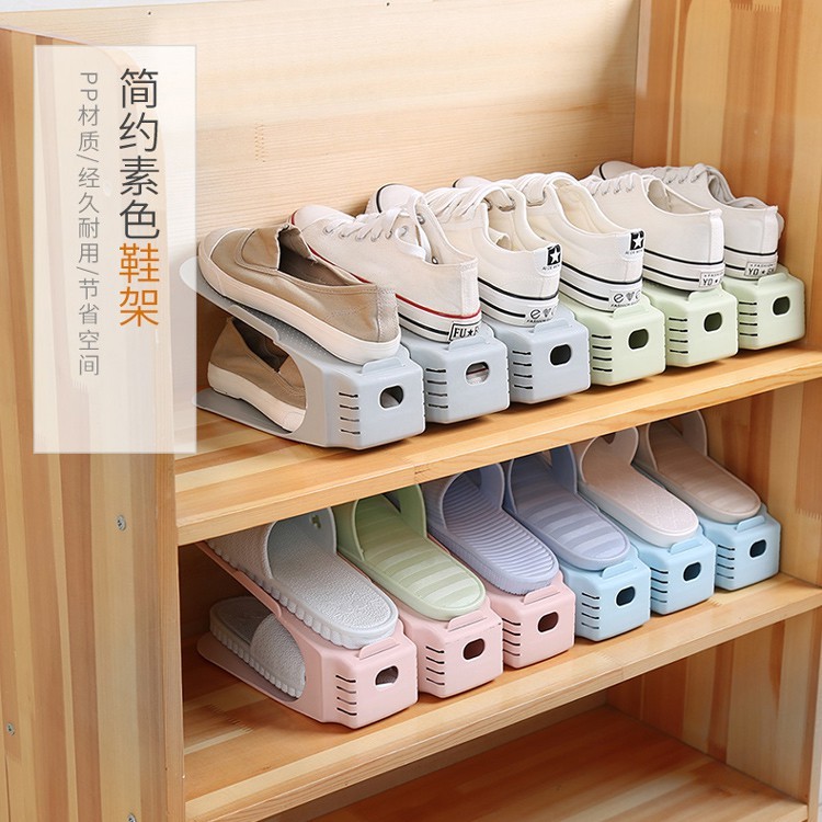 Two Tier Plastic Organizer Footwear Shoe Rack Holder Double Layer Space ...