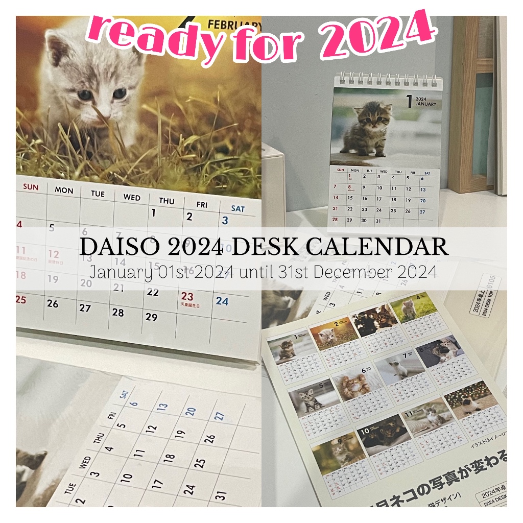 DAISO Planner / Cat Desk Calendar 2024 / Mickey & Friends 2023 Calendar