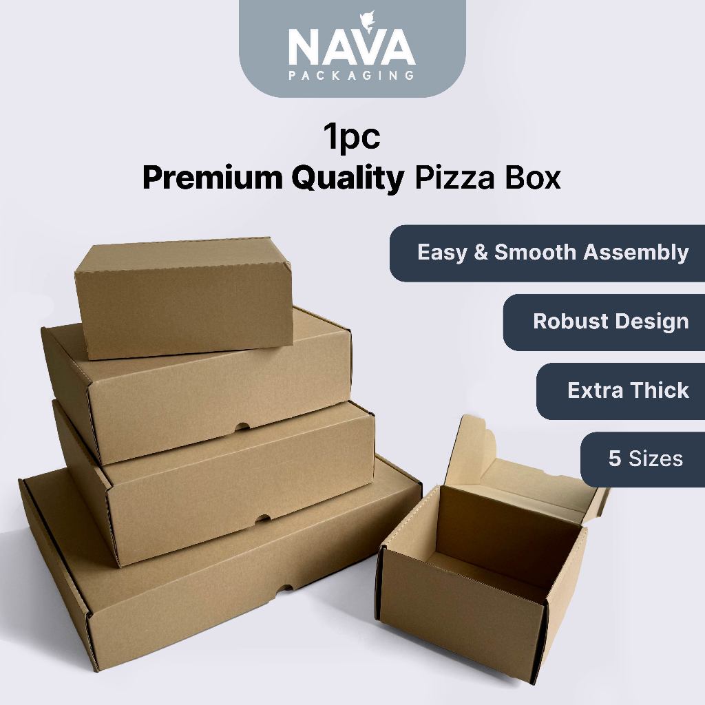 1PC NAVA Packaging Kraft Box Pizza Box Box Kotak Paper Box Parcel Box ...