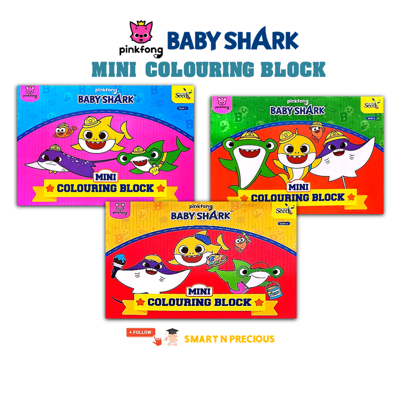 Pinkfong Baby Shark Mini Colouring Book for Kids Boys Girls Art and ...