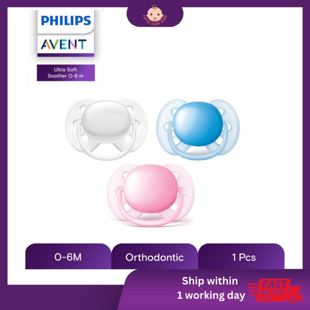 Philips Avent Ultra Soft Baby Soother Pacifier Artic White Blue Pink 0