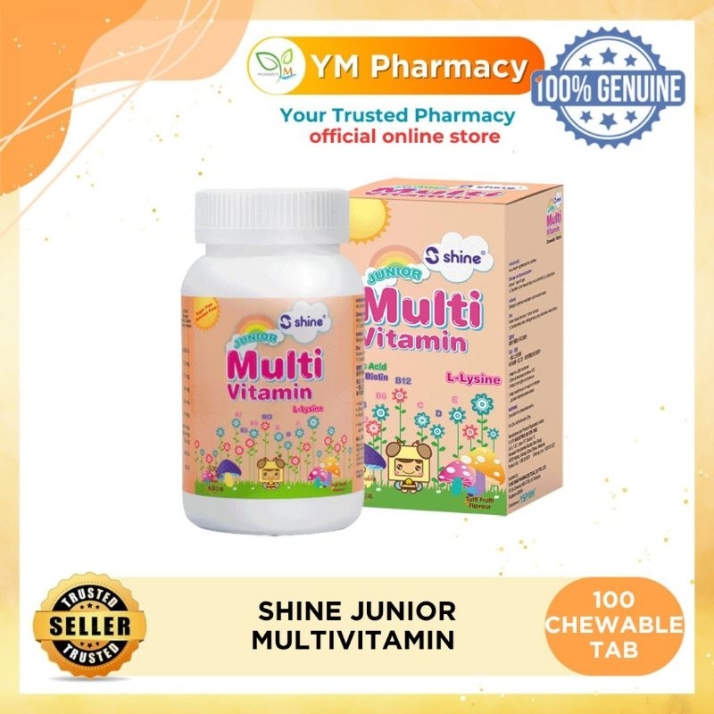 Shine Junior Multivitamins LLysine Chewable Tabs 100's [Exp 11/2025