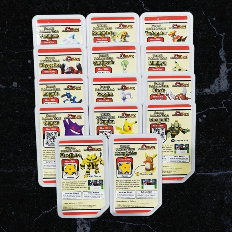 Scannable Full Set Pokemon Gaole Support Ticket / Card | Shopee Philippines