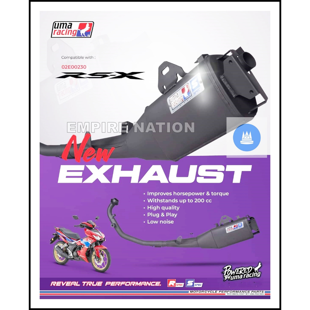UMA BACK PRESSURE HONDA RSX / RS150 V3 EXHAUST EKZOS Shopee Philippines
