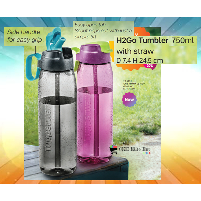 Tupperware H2GO Tumbler 750ml With Straw (1 pieces) | Shopee Philippines