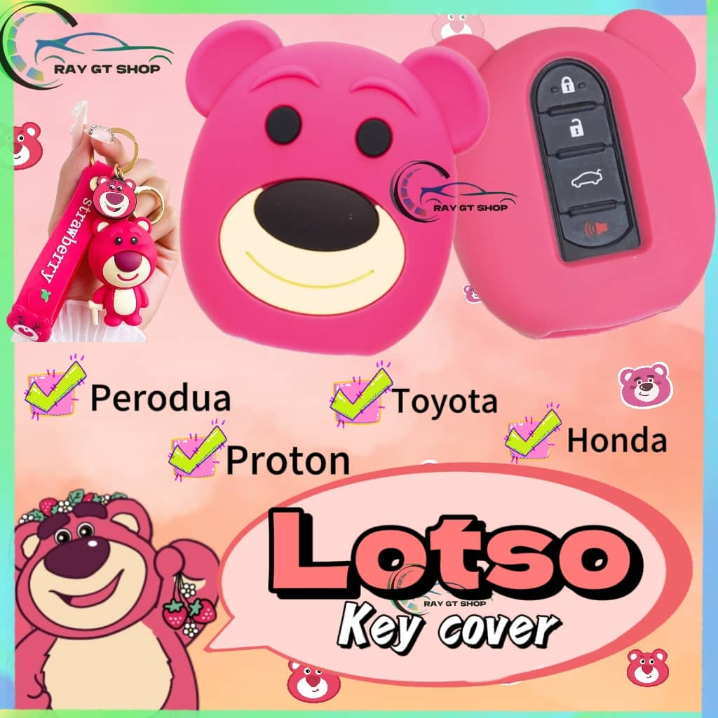 Lotso Car Alarm Remote Smart Keyless Cartoon Key Cover Sarung Kunci ...
