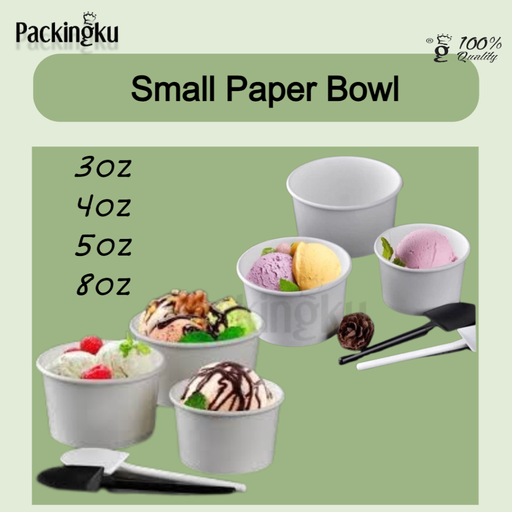 [PACKINGKU] 3oz 4oz 5oz 8oz paper bowl (50pcs)(100pcs) /Mini ice cream ...