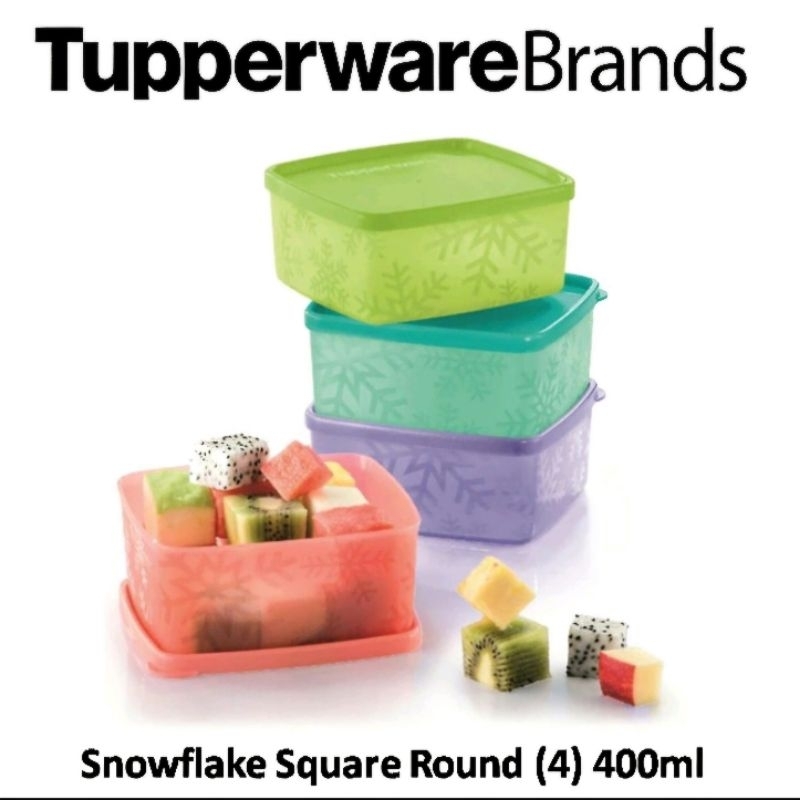 Tupperware Snowflake Square Round 400ml (4pcs) | Shopee Philippines