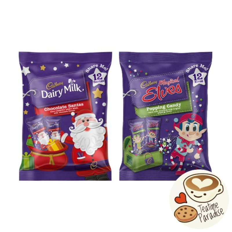 [ Christmas ] Cadbury Dairy Milk Chocolate Santa / Magical Elves Popping Candy 12 sharepack 144g
